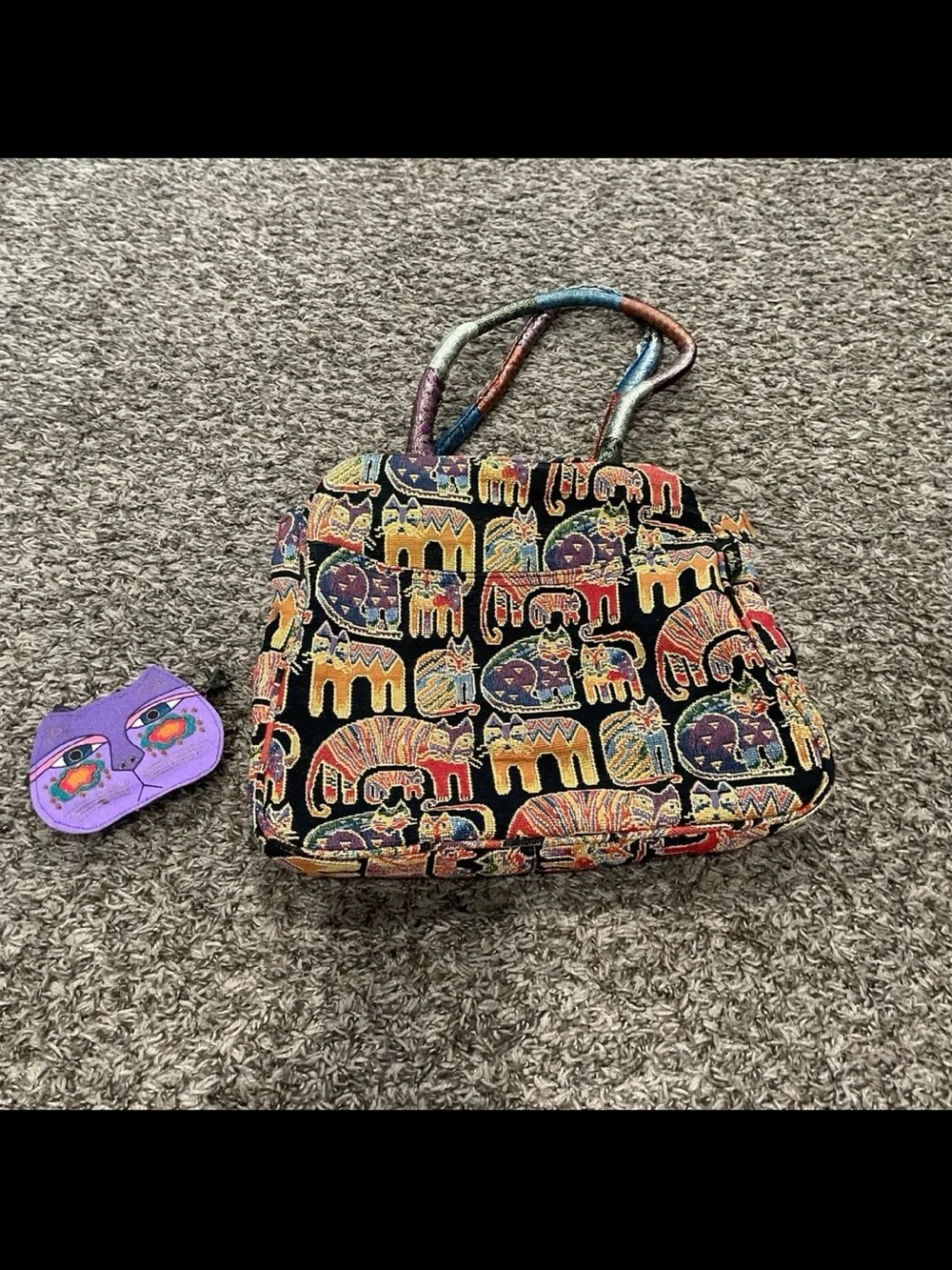 laurel burch bundle of cat tote bag and coin purse